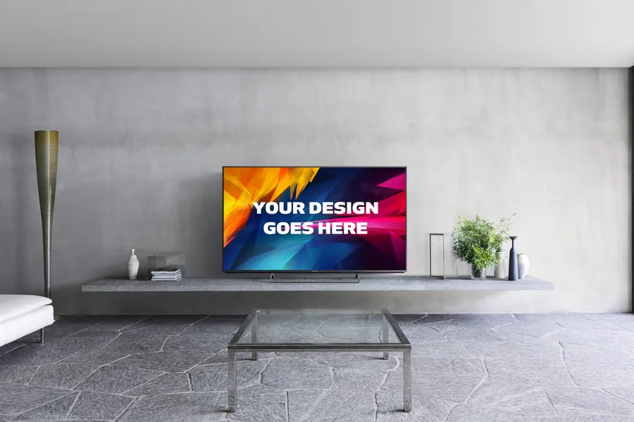 Mockup de televisión y pantallas
